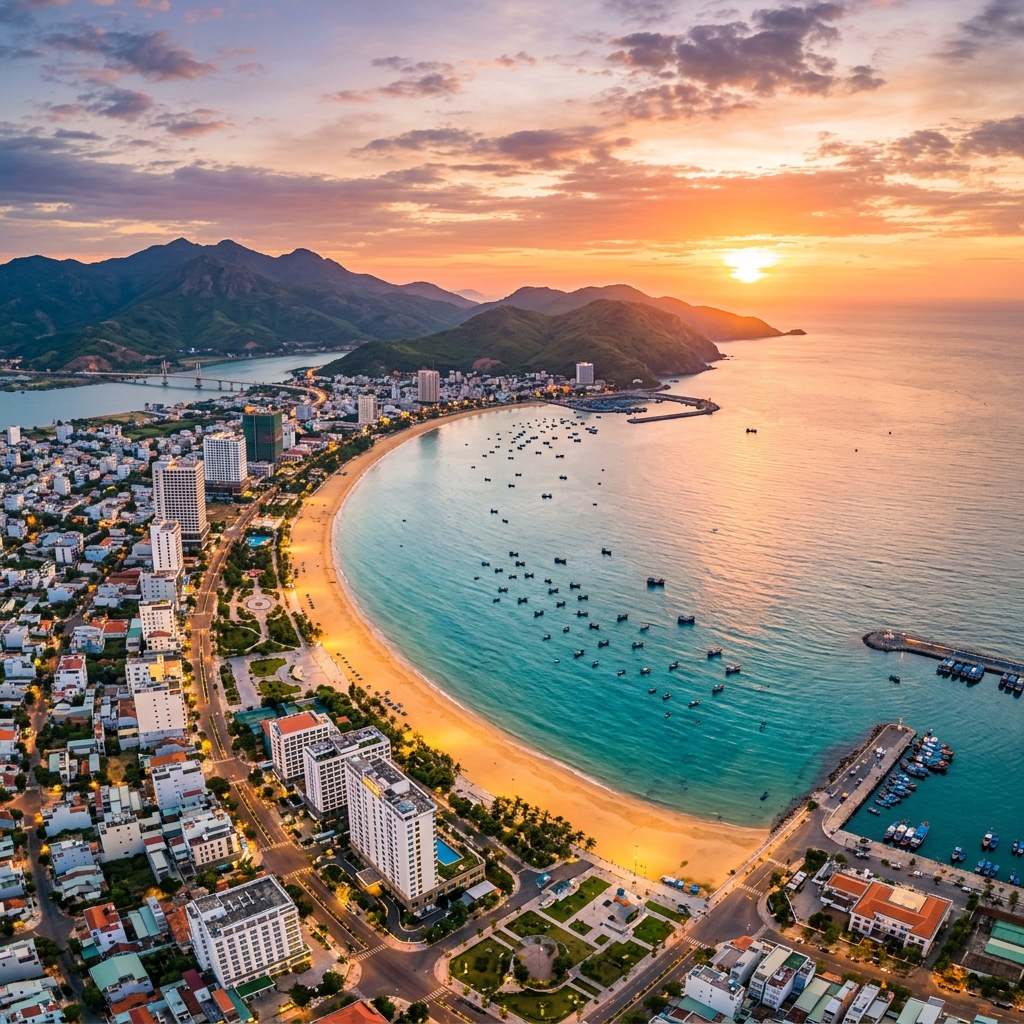 Quy Nhon, Vietnam — coastal city with mountains